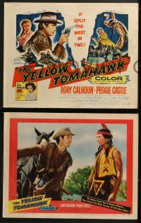3k497 YELLOW TOMAHAWK 8 LCs 1954 Rory Calhoun, Peggie Castle, it split the West in two!