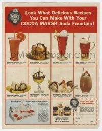3m073 COCOA MARSH magazine page 1950s delicious recipes you can make with your soda fountain!