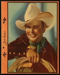 3m028 BOB BAKER Dixie ice cream premium 1939 great smiling portrait of the cowboy actor with lasso!