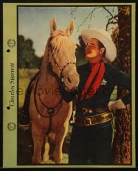 3m030 CHARLES STARRETT Dixie ice cream premium 1940 great portrait of the cowboy star w/his horse!