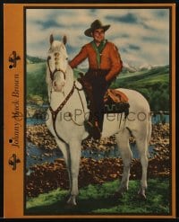 3m034 JOHNNY MACK BROWN Dixie ice cream premium 1940 great cowboy portrait on his horse!