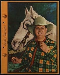 3m037 SMILEY BURNETTE Dixie ice cream premium 1941 great portrait of the western sidekick w/horse!