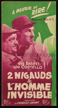 3m193 ABBOTT & COSTELLO MEET THE INVISIBLE MAN French pressbook 1951 Bud & Lou, posters shown!