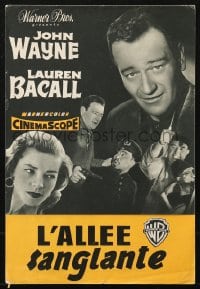 3m204 BLOOD ALLEY French pressbook 1956 John Wayne, Lauren Bacall, William Wellman, posters shown!