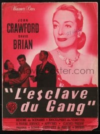 3m214 DAMNED DON'T CRY French pressbook 1951 Joan Crawford, David Brian, posters shown!