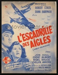 3m217 EAGLE SQUADRON French pressbook 1949 Robert Stack, sexy Diana Barrymore, posters shown!