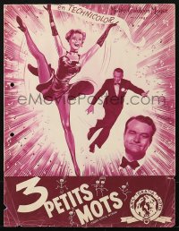 3m261 THREE LITTLE WORDS French pressbook 1951 Fred Astaire, Skelton, Vera-Ellen, posters shown!