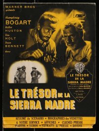 3m263 TREASURE OF THE SIERRA MADRE French pressbook 1949 Humphrey Bogart, Holt & Huston, posters shown!