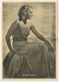 3m010 BRIGITTE HELM #514 German Ross postcard 1920s great seated profile portrait in cool dress!