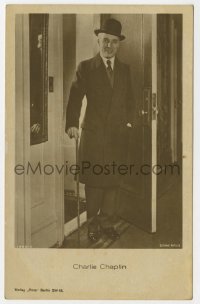 3m014 CHARLIE CHAPLIN German Ross postcard 1930s dapper portrait in suit, tie & hat with cane!
