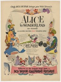 3m091 ALICE IN WONDERLAND magazine ad 1951 Walt Disney Lewis Carroll classic, wonderful art!