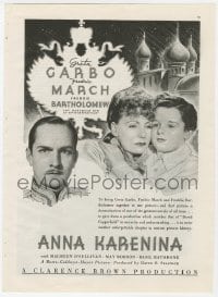 3m092 ANNA KARENINA magazine ad 1935 beautiful Greta Garbo, Fredric March, Freddie Bartholomew