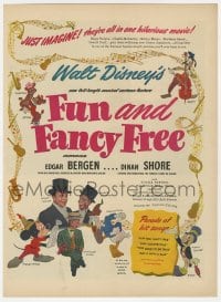3m102 FUN & FANCY FREE magazine ad 1947 Disney, Mickey, Donald, Edgar Bergen & Charlie McCarthy!