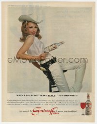 3m110 JULIE NEWMAR magazine ad 1960s when she says Bloody Mary, reach for Smirnoff vodka!