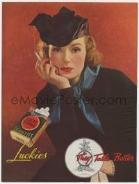 3m112 LUCKY STRIKE magazine ad 1935 sexy woman smoking Luckies says they taste better!