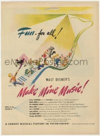 3m113 MAKE MINE MUSIC magazine ad 1946 Walt Disney full-length feature cartoon, cool musical art!