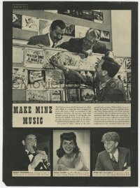 3m114 MAKE MINE MUSIC magazine ad 1946 Walt Disney, Jerry Colonna, Benny Goodman, Shore, Holloway!