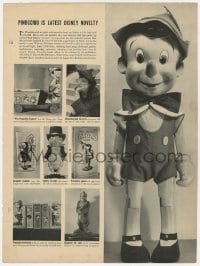 3m122 PINOCCHIO 1pg magazine ad 1940 the latest Disney novelty doll & other toys from the movie!