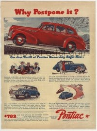 3m124 PONTIAC magazine ad 1940 why postpone buying a new Pontiac car for $783, get that thrill!