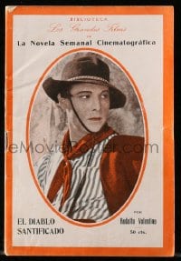 3m053 SAINTED DEVIL 4x6 Spanish magazine 1920s Rudolph Valentino, Nita Naldi, written by Rex Beach!