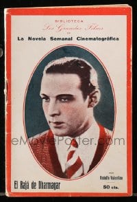 3m054 YOUNG RAJAH 4x6 Spanish magazine 1920s American Rudolph Valentino is actually Indian royalty!
