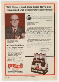 3m088 OLD COLONY magazine page 1958 smooth creamy root beer made by Orange Crush!