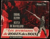 3m195 ADVENTURES OF ROBIN HOOD French pressbook R1950s Errol Flynn, De Havilland, posters shown!