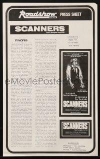 3m164 SCANNERS Australian pressbook 1981 directed by David Cronenberg, in 20 seconds your head explodes!