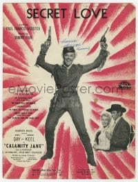 3m287 CALAMITY JANE sheet music 1953 cowgirl Doris Day with two guns, Howard Keel, Secret Love!