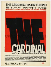 3m288 CARDINAL sheet music 1964 Otto Preminger, Saul Bass title art, The Main Theme, Stay With Me!