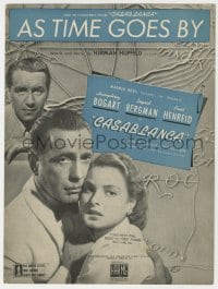 3m290 CASABLANCA light blue sheet music 1942 Humphrey Bogart, Ingrid Bergman, As Time Goes By!