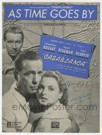 3m289 CASABLANCA dark blue sheet music 1942 Humphrey Bogart, Ingrid Bergman, classic As Time Goes By!
