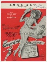 3m293 COVER GIRL sheet music 1944 sexy full-length Rita Hayworth, Long Ago and Far Away!
