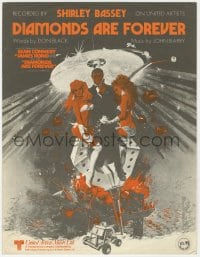 3m297 DIAMONDS ARE FOREVER English sheet music 1971 James Bond, the title song by Shirley Bassey!