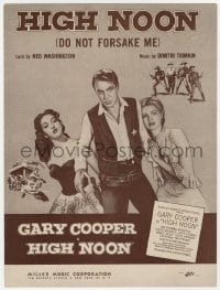 3m317 HIGH NOON sheet music 1952 Do Not Forsake Me, the title song sung by Tex Ritter!