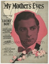 3m340 LUCKY BOY sheet music 1929 George Jessel, early Jewish musical comedy, My Mother's Eyes!