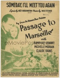3m357 PASSAGE TO MARSEILLE Romanian sheet music 1944 Humphrey Bogart, Someday, I'll Meet You Again!