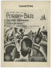 3m364 PORGY & BESS stage play sheet music 1935 George Gershwin, cool art by B. Harris, Summertime!