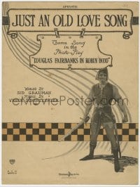 3m365 ROBIN HOOD sheet music 1922 great image of hero Douglas Fairbanks, Just An Old Love Song!