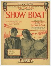 3m375 SHOW BOAT sheet music 1929 Laura LaPlante, Joseph Schildkraut, Ol' Man River!