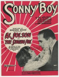3m380 SINGING FOOL sheet music 1928 great image of Davey Lee with Al Jolson, Sonny Boy!