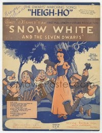 3m383 SNOW WHITE & THE SEVEN DWARFS sheet music 1938 Disney animated classic, Heigh-Ho!