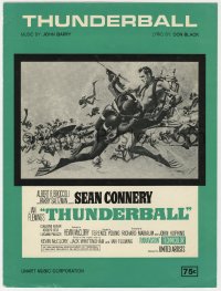 3m402 THUNDERBALL sheet music 1965 McCarthy art of Sean Connery as James Bond, the title song!