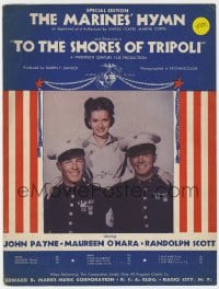 3m404 TO THE SHORES OF TRIPOLI sheet music 1942 O'Hara, Payne & Scott, The Marines Hymn!