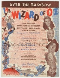 3m410 WIZARD OF OZ sheet music 1939 Over the Rainbow, most classic song from the movie!