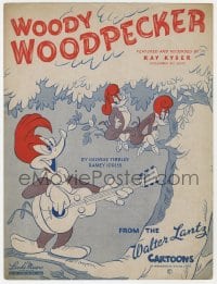 3m411 WOODY WOODPECKER sheet music 1948 the cartoon theme song featured & recorded by Kay Kyser!