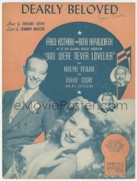 3m413 YOU WERE NEVER LOVELIER sheet music 1942 Rita Hayworth, Fred Astaire, Dearly Beloved!
