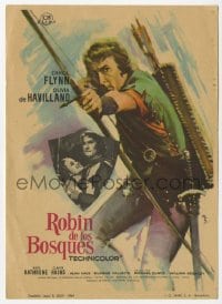 3m649 ADVENTURES OF ROBIN HOOD Spanish herald R1964 great MCP art of Errol Flynn as Robin Hood!