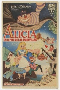 3m656 ALICE IN WONDERLAND Spanish herald 1954 Walt Disney Lewis Carroll classic, different art!
