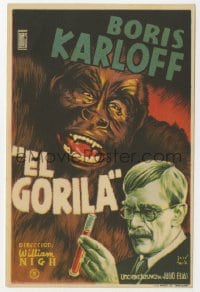 3m659 APE Spanish herald 1945 great different Jose Maria art of Boris Karloff & wacky gorilla!